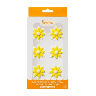 Picture of 6 TWO TONE SUGAR DAISIES YELLOW